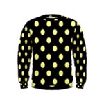 Polka Dots - Pastel Yellow on Black Kid s Sweatshirt