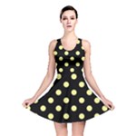 Polka Dots - Pastel Yellow on Black Reversible Skater Dress
