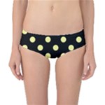 Polka Dots - Pastel Yellow on Black Classic Bikini Bottoms