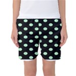 Polka Dots - Mint Green on Black Women s Basketball Shorts
