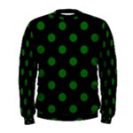 Polka Dots - Dark Green on Black Men s Sweatshirt