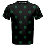 Polka Dots - Forest Green on Black Men s Cotton Tee