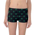 Polka Dots - Forest Green on Black Boyleg Bikini Bottoms