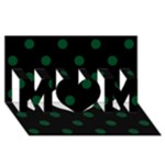 Polka Dots - Forest Green on Black MOM 3D Greeting Card (8x4)