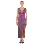 Rainbow Clouds Fitted Maxi Dress