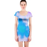 Blue And Purple Clouds Short Sleeve Bodycon Dress