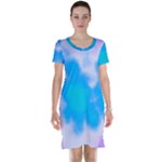 Blue And Purple Clouds Short Sleeve Nightdress