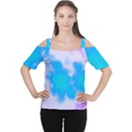 Blue And Purple Clouds Women s Cutout Shoulder Tee