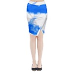 Blue Cloud Midi Wrap Pencil Skirt