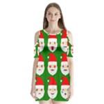 santa emoji emoticons Shoulder Cutout Velvet One Piece