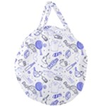 Fathers Day doodle Giant Round Zipper Tote