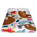 Floral Sloth  Fitted Sheet (King Size)