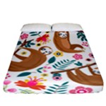 Floral Sloth  Fitted Sheet (California King Size)