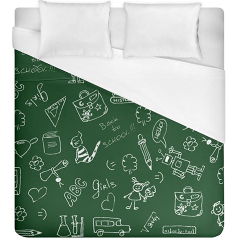 back to school doodles Duvet Cover (King Size) from ArtsNow.com