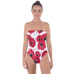love poppies Tie Back One Piece Swimsuit