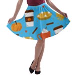 Pumpkin Spice Love A-line Skater Skirt