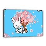 floral bunnies Canvas 18  x 12  (Stretched)