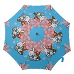 floral bunnies Hook Handle Umbrella (Medium)