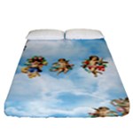 clouds angel cherubs  Fitted Sheet (King Size)