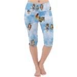 clouds angel cherubs  Lightweight Velour Cropped Yoga Leggings