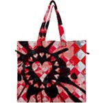 Love Heart Splatter Canvas Travel Bag