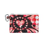Love Heart Splatter Canvas Cosmetic Bag (Small)