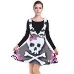 Pink Bow Skull Plunge Pinafore Dress