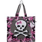 Pink Bow Skull Canvas Travel Bag
