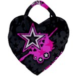 Pink Star Design Giant Heart Shaped Tote