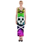 Rainbow Skull Fitted Maxi Dress