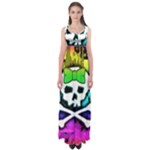 Rainbow Skull Empire Waist Maxi Dress