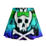 Rainbow Skull Mini Flare Skirt