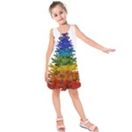 rainbow christmas tree Kids  Sleeveless Dress