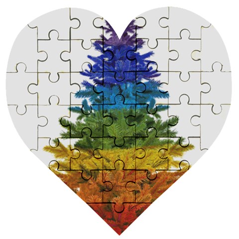 rainbow christmas tree Wooden Puzzle Heart from ArtsNow.com