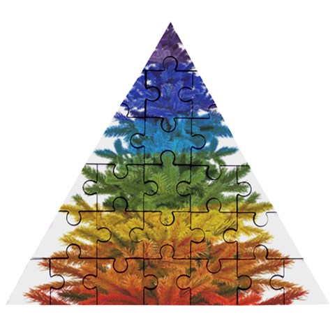 rainbow christmas tree Wooden Puzzle Triangle from ArtsNow.com