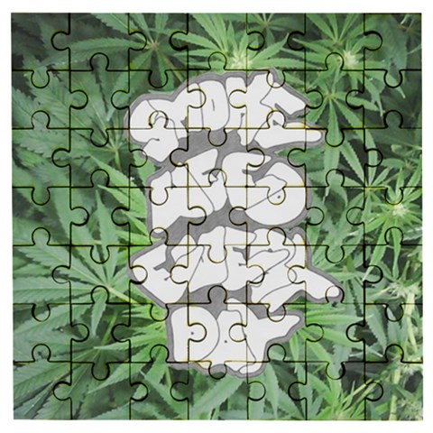 Smoke Weed Every Day Wooden Puzzle Square from ArtsNow.com