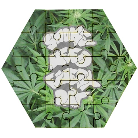 Smoke Weed Every Day Wooden Puzzle Hexagon from ArtsNow.com