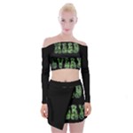 Smoke Weed Every Day c Off Shoulder Top with Mini Skirt Set