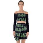Smoke Weed Every Day c Off Shoulder Top with Skirt Set