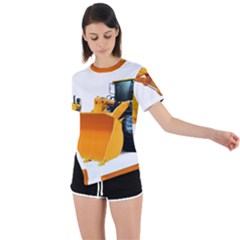 Asymmetrical Short Sleeve Sports T-Shirt 