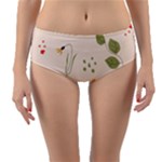 Spring Art Floral Pattern Design Reversible Mid-Waist Bikini Bottoms