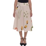 Spring Art Floral Pattern Design Perfect Length Midi Skirt