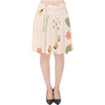 Spring Art Floral Pattern Design Velvet High Waist Skirt