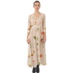 Spring Art Floral Pattern Design Button Up Boho Maxi Dress