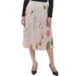 Spring Art Floral Pattern Design Classic Velour Midi Skirt 