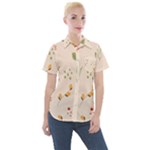 Spring Art Floral Pattern Design Women s Short Sleeve Pocket Shirt