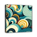 Wave Waves Ocean Sea Abstract Whimsical Mini Canvas 6  x 6  (Stretched)