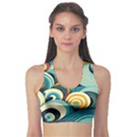 Wave Waves Ocean Sea Abstract Whimsical Fitness Sports Bra