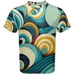 Wave Waves Ocean Sea Abstract Whimsical Men s Cotton T-Shirt