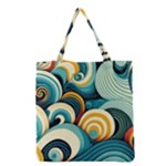 Wave Waves Ocean Sea Abstract Whimsical Grocery Tote Bag